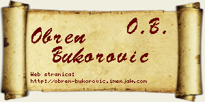 Obren Bukorović vizit kartica